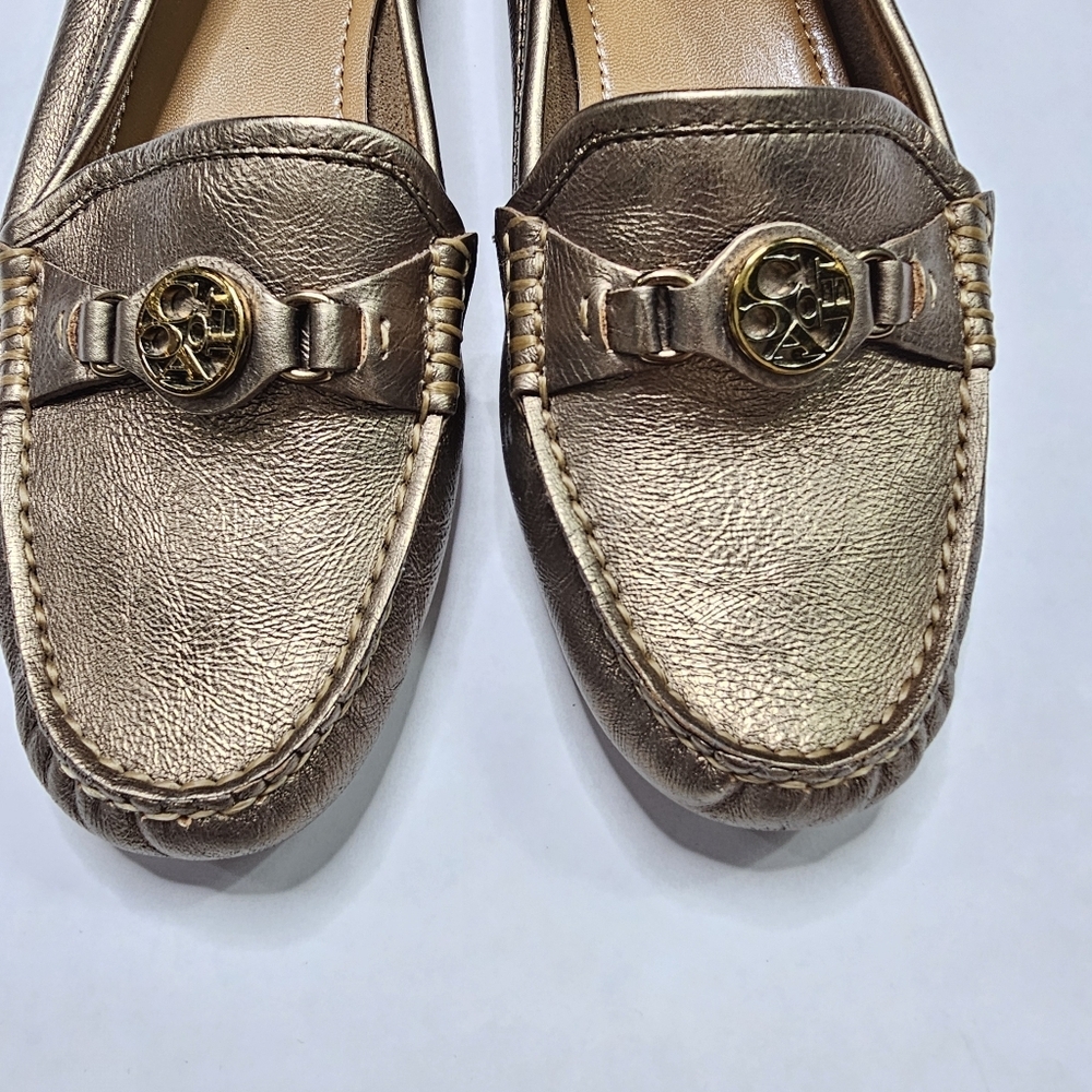 Coach Signature Fonda Bronze Metallic Leather Loafers NEW Size 7 - Picture 3 of 9